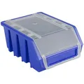 Produktbild: ADB Sichtlagerkasten 23412, Größe 2 mit Deckel, blau, Polypropylen, 161 x 116 x 75mm