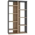 Produktbild: Mid.you Regal, Anthrazit, Eiche, Holzwerkstoff, 7 Fächer, 72x123.6x25 cm, Wohnzimmer, Regale, Bücherregale