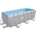 Produktbild: Avenli Frame Rectangular Stahlrahmenpool Rechteckig 400 x 200 x 100 cm Grau mit Reparaturaufkleber und Anleitung