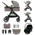 Produktbild: Kinderkraft ESME PRO 3 in 1 Kinderwagen, Kombikinderwagen ab Geburt bis 22 kg, 2 in 1 Sitz Babywanne und Sportsitz, Travel System, MINK PRO i-Size Autositz, Adapter, Zubehör-Set, Beige