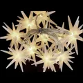 Produktbild: LED Lichterkette Sterne Lichtervorhang Beleuchtung Batterie Innen warmweiß 120cm