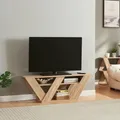 Produktbild: [en.casa] Fernsehtisch Nome TV-Lowboard TV-Tisch Sideboard TV-Ständer mit Ablagen Kommode Fernsehschrank 110x30x40cm Eicheoptik