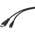 Produktbild: Tru Components  Hdmi-kabel Raspberry Pi® [1x Hdmi-stecker - 1x Hdmi-stecker D Micro] 1.80 M Schwarz