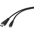Produktbild: TRU Components Raspberry Pi HDMI-Kabel [1 x HDMI-Stecker – 1 x HDMI-Stecker D Micro] 1,80 m schwarz