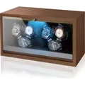 Produktbild: Olvy Uhrenbeweger für 6 Uhren, LED-Beleuchtung, Watchwinder Box Holz, Extrem Leiser Mabuchi Motor, Flexiblem Uhrenkissen, Watch Winder - Braun