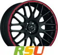 Produktbild: 4x Barracuda Karizzma mattblack PureSports / Color Trim rot 7.5x17
