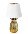 Produktbild: Navaris Tischlampe im Ananas Design - 40cm hoch - Deko Keramik Lampe für Nachttisch oder Beistelltisch - Dekolampe mit E27 Gewinde in Gold-Weiß