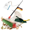 Produktbild: Kehrbesen mit Teleskopstiel Gartenbesen Krallengarnitur (1, Gartenbesen + Kehrschaufel Set Krallenhandfeger)