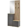 Produktbild: Kompaktgarderobe  Rovereto ¦ grau ¦ Maße (cm): B: 88 H: 195 T: 35.0