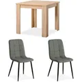 Produktbild: Homestyle4u Tischgruppe, Natur, Grau, Textil, Holz, 80x75x80 cm, Esszimmer, Bänke, Tisch- & Eckbankgruppen