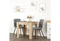 Produktbild: Homestyle4u Essgruppe Esstisch 80x80 mit 2 Stühle Grau Braun Küchentisch klein Sitzgruppe, (Set, 3-tlg., Esszimmergruppe 3 teilig), Polsterstuhl Leinen, Essstuhl