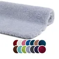 Produktbild: liebling Superior Badteppich mit Anti-Rutsch-Beschichtung, 100% Polyester (Mikrofaser), 70 x 120 cm, 30 Grad waschbar, Fußbodenheizung geeignet, Farbe: Silber