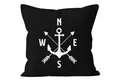 Produktbild: MoonWorks Dekokissen Maritimer Kissen-Bezug Anker Kompass Arrows Kissen-Hülle Deko-Kissen Baumwolle MoonWorks®