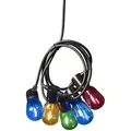 Produktbild: Konstsmide LED Biergartenkette, bunt, 20 bunte Birnen / 40 warm weiße Dioden, 6V Außentrafo, schwarzes Kabel