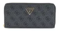 Produktbild: GUESS Laurel II SLG Large Zip Around Wallet L Geldbörse Coal Logo dunkelgrau Neu