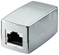 Produktbild: Goobay 68161 RJ45 Crossover Modularkupplung / Verbinder, CAT 5e, metallisiertes Gehäuse, 2x RJ45-Buchse (8P8C), silber