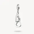 Produktbild: THOMAS SABO Charm Anhänger Herzen 925 Sterlingsilber weiße Steine 0863-051-14