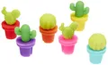 Produktbild: Legami - Set mit 6 Glasmarkierern, Teebeutelhalter, wiederverwendbar, niedlich, funktional, 1,8 x 2,9 cm, Kaktusmotiv, Kaktus, Green
