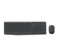 Produktbild: Logitech MK235 Tastatur- und Maus-Set, grau, wireless, kabellos, USB Empfänger, Funk, 10 m Reichweite, Batteriebetrieben, Batterie