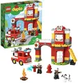 Produktbild: LEGO 10903 DUPLO Feuerwehrwache mit Feuerwehrauto und Feuerwehrmann-Figuren, Motorikspielzeug, Feuerwehr Spielzeug für Kleinkinder, Licht & Geräu... - Beige