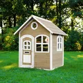 Produktbild: Holz-Kinder-Spielhaus Gartenspielhaus Mit Tür & Fenster  Spielhaus In Braun/weiß