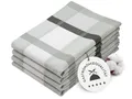 Produktbild: ZOLLNER 4er Set Geschirrtücher Baumwolle in 50x70 cm - saugstarke und robuste Küchentücher - waschbar bis 60°C – in grau kariert - Gastronomiequalität - Oeko Tex® Zertifiziert