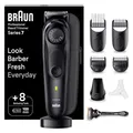 Produktbild: Braun Barttrimmer Series 7, Elektrischer Bartschneider Herren mit 8 Zubehörteile, Ultrascharfe ProBlade Klinge, 100 Min Akkulaufzeit, Kabelloser Bartrasierer, 40 Längen, Wasserdicht, BT7440, Schwarz