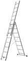 Produktbild: Hymer Alu Pro Allzweckleiter, dreiteilig, 3x8 Sprossen, Länge 2,29 / 5,10 m, Reichhöhe 4,30 / 5,96 m, Gewicht 13,5 kg