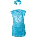 Produktbild: dressforfun 900308 - Mädchenkostüm Broadway Girl, Stilechtes Outfit der 20er Jahre, Kurzes Kleid in Türkis (140 | Nr. 301566)