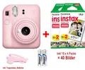 Produktbild: Fujifilm Instax Mini 12 blossom pink  inkl. 2x einen Doppelpack = 4x 10 Bilder