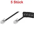 Produktbild: 7m Telefonkabel Modular Kabel RJ10 4 polig Telefonschnur mit Spirale ausziehbar