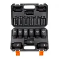 Produktbild: VEVOR 1/2 Zoll Steckschlüsselsatz CR-V-legierter Stahl 9-tlg Steckschlüssel Satz 29-38 mm Tiefe Stecknüsse Schlagschrauber, HRC 42-48 Steckschlüss