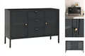 Produktbild: Sideboard Anthrazit 105x35x70 Cm Stahl Und Hartglas