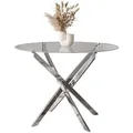 Produktbild: Lookway Esstisch, Chrom, Glas, Uni, Rund,Rund, 90x72x90 cm, Esszimmer, Tische, Esstische