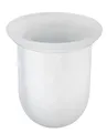 Produktbild: WENKO WC-Bürstenbehälter Ersatz Glas Weiß Toilettenbürsten Bad Ø 11 x 11,2 cm