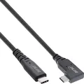 Produktbild: InLine USB4 Kabel - USB-C einseitig gewinkelt - PD 240W 8K60Hz - TPE schwarz - 0,5m - Strom/Netzteil - 0,5 m (35916I)