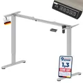 Produktbild: Albatros höhenverstellbares Schreibtisch Tischgestell elektrisch | UP30 Silber | Gestell, Tischbeine, Tischfüße aus Metall | Display | optimal für Arbeitsplätze mit geringer bis mittlerer Breite