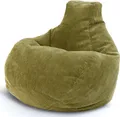 Produktbild: Green Bean® Sitzsack mit Rückenlehne 80x80x90cm - Gaming Chair mit 230L Füllung Cordstoff - Bean Bag Bodenkissen Lounge Sitzhocker Relax-Sessel Gamer Gamingstuhl Grün