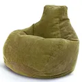 Produktbild: Green Bean® Sitzsack mit Rückenlehne 80x80x90cm - Gaming Chair mit 230L Füllung Cordstoff - Bean Bag Bodenkissen Lounge Sitzhocker Relax-Sessel Gamer Gamingstuhl Grün