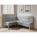 Produktbild: JKG Meble Eckbank fur Essizmmer - Eckbank Küche mit Aufbewahrungsbehälter - Sitzecke Küche - Velours - Essecke - Küchensofa - Grau - 130x170 cm - Grau