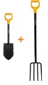 Produktbild: FISKARS SET Gabel Spatengabel 1003458 + Mini Spaten 131417 Solid Gartenarbeit