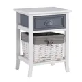 Produktbild: Nachttisch Nachtschrank Kommode in weiß 1 Schublade Landhaus Vintage Look
