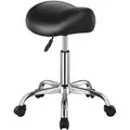 Produktbild: VEVOR Sattelhocker Rollhocker 204 kg belastbarer höhenverstellbarer (55-71 cm) Drehhocker Arbeitshocker, ergonomischer verdickter PU-Leder-Drehsattelstuhl für Salon Spa Massage Klinik, Schwarz