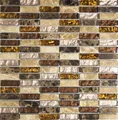 Produktbild: Glasmosaik Naturstein beige braun mix Wand Küche Bad WC Art:WB87-1310|1 Matte