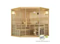 Produktbild: Artsauna Saunakabine Espoo200 Premium mit Harvia Ofen – 5 Personen – Hemlock Holz & Glasfront