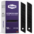 Produktbild: Filzada ® 120x Cuttermesser Klingen 18mm - Abbrechklinge/Messerklinge Carbonstahl - Black Ultrascharf