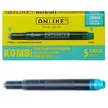 Produktbild: ONLINE® Tintenpatronen für Füller 17176/12 türkis-blau, 5 St.