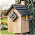 Produktbild: Zooprinz Nistkasten Vogelhaus für Wildvögel Wetterfest Vollholz Vogelhäusschen, Klappbare Front, Räuberschutz, Braun Satteldach braun Satteldach | 13.2 cm x 24 cm x 12.5 cm