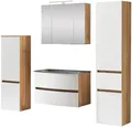 Produktbild: welltime Badezimmer-Set Kaunas, (Set, 4-St), Waschtisch-Set (Breite 80 cm) mit Midischrank und Seitenschrank