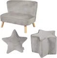 Produktbild: roba® Kindersitzgruppe Lil Sofa, (Set, 3-tlg), bestehend aus Kindersofa, Kinderhocker und Dekokissen in Sternform